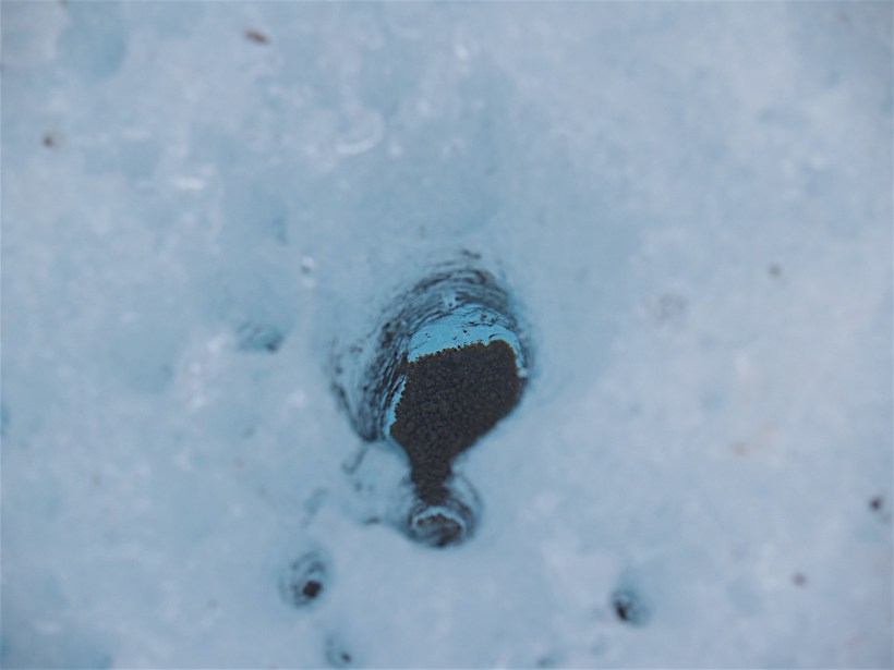 Grus-detalj fra isbre på Svalbard.